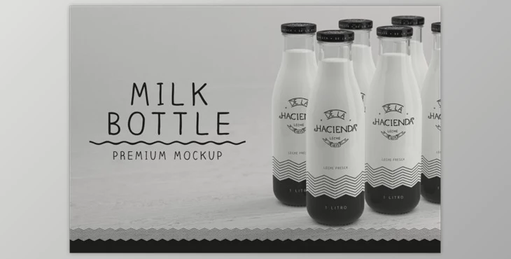 Download Milk Bottle – Premium PSD Mockup By Graxaim Mock-up