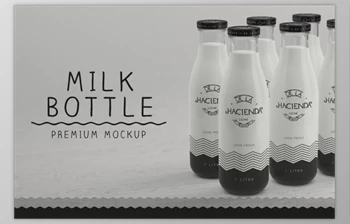 Download Milk <span class='badge badge-warning'>Bottle</span> – Premium PSD Mockup By Graxaim Mock-up