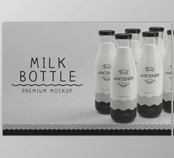 Download Milk Bottle – Premium PSD Mockup By Graxaim Mock-up