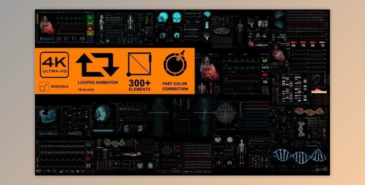 Download Medical Pack 18 Screens (300+ elements) (Videohive 31030245) - AE Project