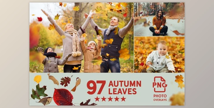 Download 97 Autumn Leaves Photo Overlays By PhotoEffects.Store
