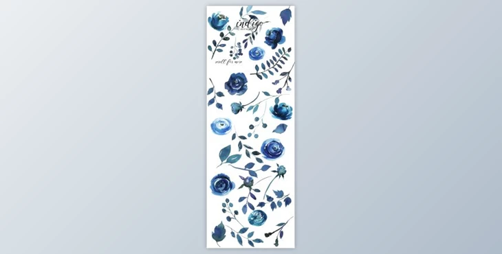 Download Indigo Blue Watercolor Flowers Set By whiteheartdesign (PNG, JPEG)