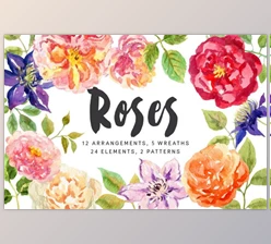 Download Roses. Watercolor collection By OJardin (PNG)