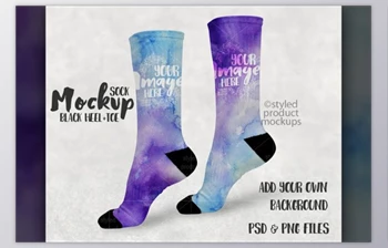 Download Sublimation Sock <span class='badge badge-warning'>Mockup</span> By StyledProductMockups (PSD)
