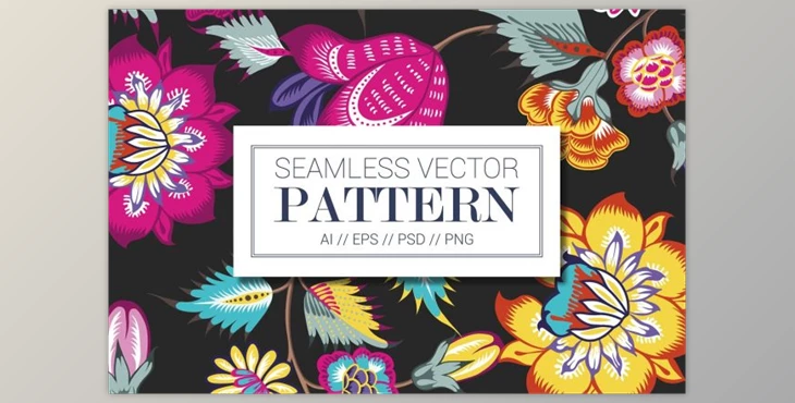 Download VECTOR CHINTZ SEAMLESS PATTERN By TSTUDIO (AI. EPS, PNG, JPEG, PSD)