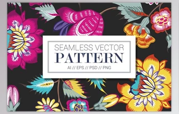 Download VECTOR CHINTZ SEAMLESS PATTERN By TSTUDIO (AI. EPS, PNG, JPEG, PSD)