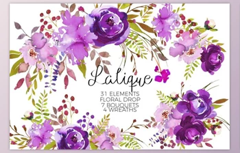 Download Violet Purple Watercolor Flowers By whiteheartdesign (JPEG, <span class='badge badge-warning'>PNG</span>)
