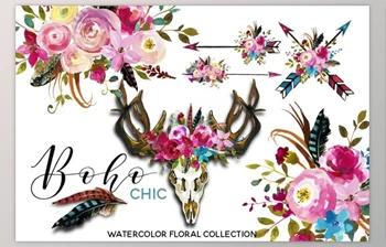 Download Boho Chic Pink Watercolor Flowers By whiteheartdesign (<span class='badge badge-warning'>PNG</span>, <span class='badge badge-warning'>JPG</span>)