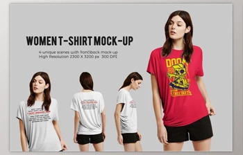 Download Women T-<span class='badge badge-warning'>shirt</span> Mock-up By Mock-up Store