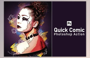 Download <span class='badge badge-warning'>Quick</span> Comic Photoshop Action By Hexastyle