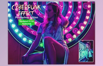 Download Cyberpunk Effect Photoshop Action By <span class='badge badge-warning'>Studio</span> Retouch