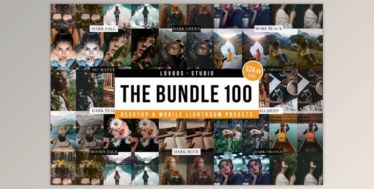 Download THE BUNDLE 100 – Lightroom Presets CreativeMarket-6133635 (DNG, Irtemplate, XMP)