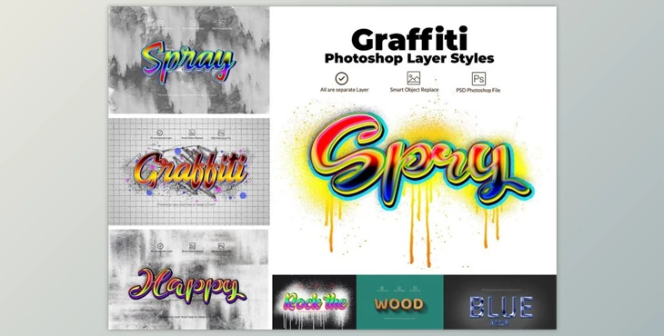 Download Graffiti Layer Styles CreativeMarket-4006263 (PSD)
