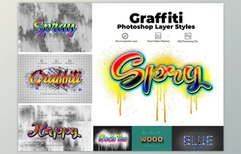 Download Graffiti Layer Styles <span class='badge badge-warning'>CreativeMarket-4006263</span> (PSD)