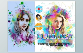 Download Dual <span class='badge badge-warning'>Art</span> Photoshop Action By MRI STUDIO