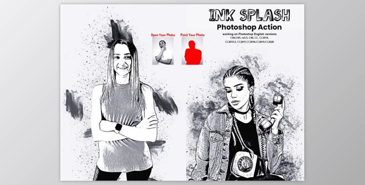 Download Ink Splash Photoshop Action By Studio Retouch
