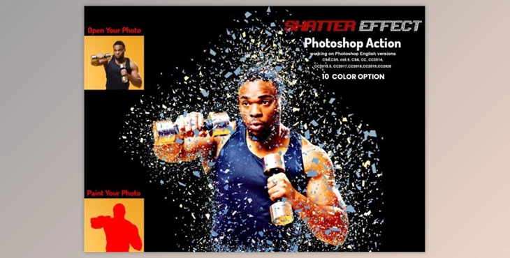 Download Shatter Effect Photoshop Action By Studio Retouch