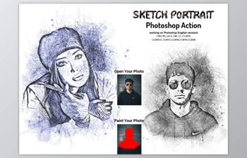Download Sketch Portrait Photoshop Action V-2 By <span class='badge badge-warning'>Studio</span> Retouch