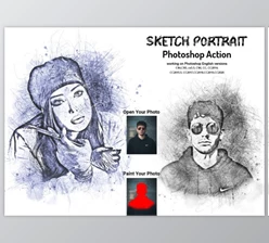 Download Sketch Portrait Photoshop Action V-2 By Studio Retouch
