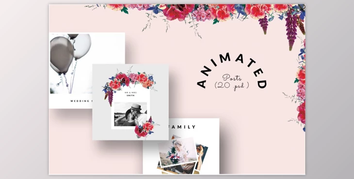Download ANIMATED Instagram Posts – Wedding By CreativeFolks (PSD, JPG, PNG, PDF)