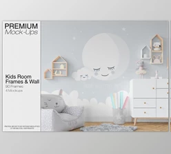 Download Kids Room – Wall & 90 Custom Frames By mock-ups (PSD, JPG)