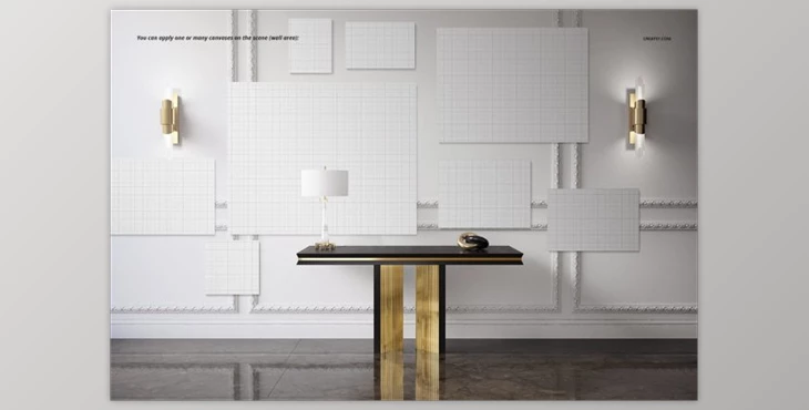Download Luxury Console Canvas Print Mockup By creatsy5 (psd)