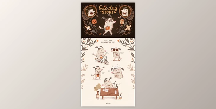 Download One Dog Story • Character set By Yeticrab (PSD)