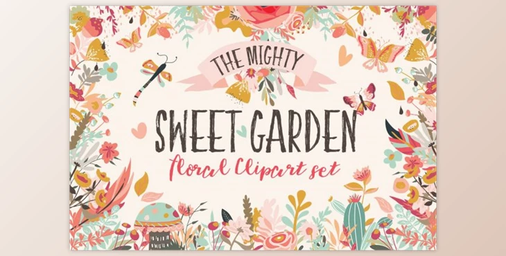 Download Sweet Garden Floral Clipart Bundle By Creativeqube Design (PNG, JPG, .Ai)