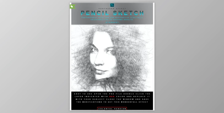 Download Pencil Sketch – Photoshop Effect By _Stardust_