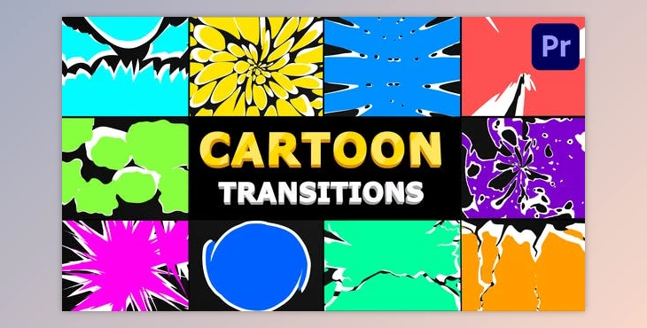 Download Cartoon Transitions - Premiere Pro MOGRT (Videohive 33046407)