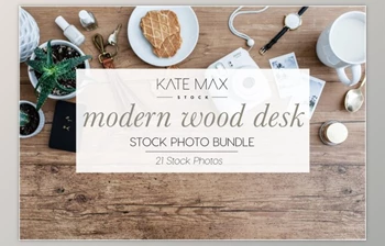Download <span class='badge badge-warning'>Modern</span> Wood Desk Stock Photo Bundle By KateMaxStock