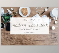 Download Modern Wood Desk Stock Photo Bundle By KateMaxStock