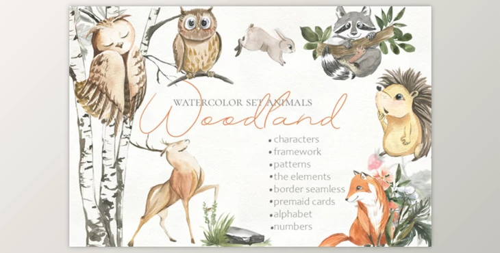 Download Woodland Animal Watercolor by laffresco04