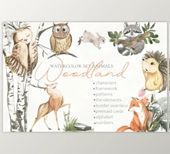 Download Woodland Animal Watercolor by laffresco04