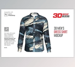 Download 3D Men’s Dress Shirt LS Mockup By Mildstudio (PSD)