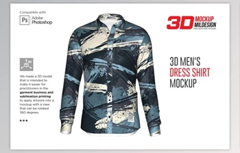 Download <span class='badge badge-warning'>3D</span> Men’s Dress Shirt LS Mockup By Mildstudio (PSD)