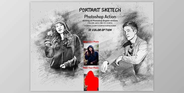 Download Portrait Sketch Photoshop Action By Studio Retouch