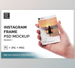 Download Instagram Frame in Hand version 1 By Mockup Store