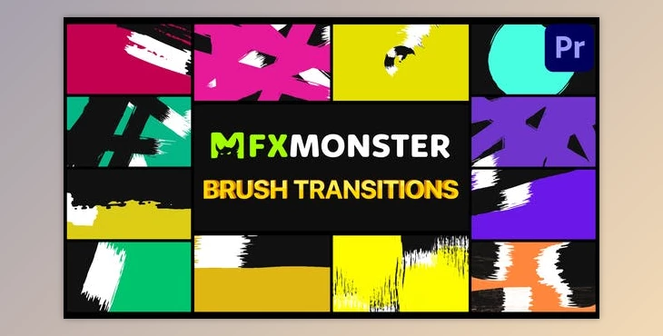 Download Brush Transitions - Premiere Pro MOGRT (Videohive 33110733)