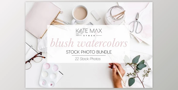 Download Blush Pink Watercolors Stock Bundle By KateMaxStock