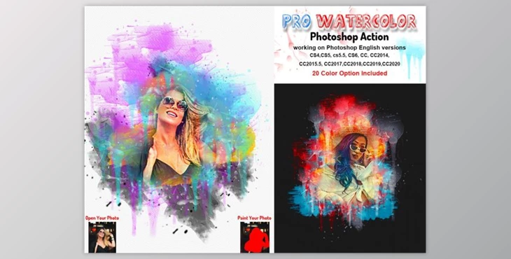 Download Pro Watercolor Photoshop Action By Studio Retouch