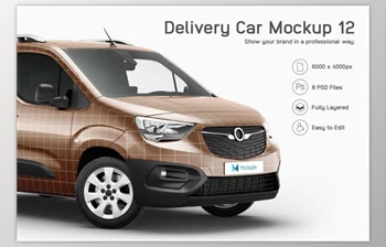 Download Delivery <span class='badge badge-warning'>Car</span> Mockup 12 CreativeMarket 6045831