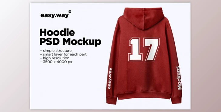 Download Hooded Sweatshirt Back PSD Mockup By easy.way