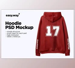 Download Hooded Sweatshirt Back PSD Mockup By easy.way