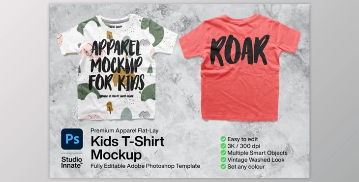 Download Kids T-shirt Mockup By Studio Innate (JPG, PSD)