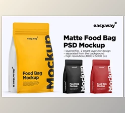 Download Matte Coffee Bag PSD Mockup By easy.way