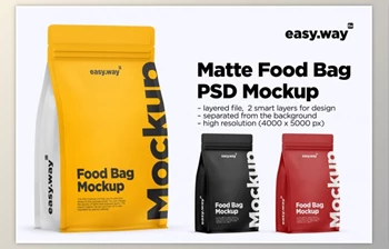 Download Matte <span class='badge badge-warning'>Coffee</span> Bag PSD Mockup By easy.way