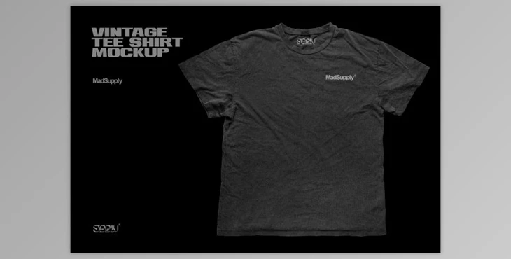 Download Vintage Distressed T-Shirt Mockup By Mad Supply (PSD)