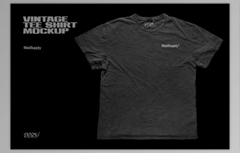Download Vintage <span class='badge badge-warning'>Distressed</span> T-Shirt Mockup By Mad Supply (PSD)