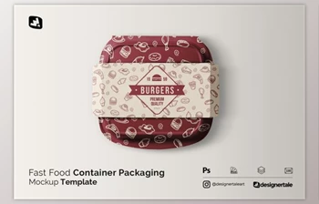 Download Fast <span class='badge badge-warning'>Food</span> Container Packaging Mockup By Designertale (PSD)